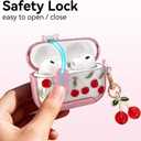 Compatible with AirPods Pro 3 Case with Safety Lock, Cute Pretty Aesthetic AirPods Pro 3 Case Cover with Keychain, Soft TPU Protective Shockproof Case for Women Girl