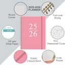 2 x 2025-2026 Planner - Academic Planner 2025-2026 from July 2025 to June 2026 with 12 Monthly Tabs, Flexible Cover, Inner Pocket, 8.5" x 11", Pink