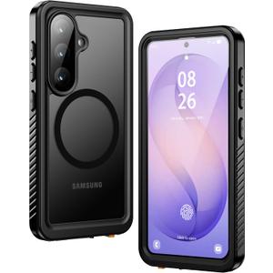 ANTSHARE for Samsung Galaxy S26 Case Waterproof, Built-in Lens & Screen Protector, [Compatible with MagSafe] Shockproof Dropproof Translucent Matte Full Body Phone Case for S26 6.3"- Black