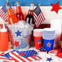 2 x AnyDesign 600Pcs Patriotic Star Stickers Roll Blue Red Silver Stars Labels American Flag Self-Adhesive Independence Day Stickers for 4th of July Memorial Day Water Bottle Luggage Decor, 8 Design