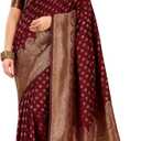 Women Banarasi Kanjivaram Silk Saree Set with Unstitched Blouse Piece