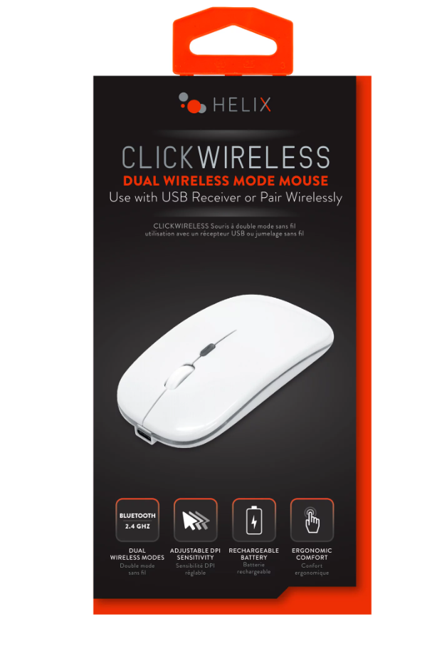 Helix Dual Wireless Mode Mouse - White