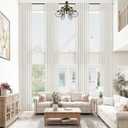Ivory Linen Sheer Curtains 240 Inches Long for High Ceiling Living Room Light Filtering Extra Long Back Tab 240 Inch Cream Curtain for Villa Loft 2 Story Large Window 20 FT Tall (1 Panel, W52xL240) (52"W x 240"L (Pack of 1), Natural)