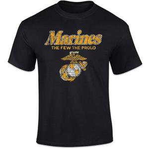 Armed Forces Gear Marines The Few The Proud Faded Short-Sleeve T-Shirt - Licensed United States Marine Shirts for Men (X-Large)