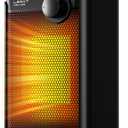 Lerat Electric Space Heater, Small Heater for Indoor Use, 1200W PTC Fast Heating Portable Heater, Overheat & Tip-Over Protection, Heating & Fan Modes for Bedroom, Office, Camping, Black