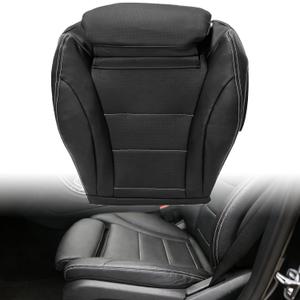 Priprilod Driver Side Bottom Replacement Microfiber Leather Seat Cover Black Compatible with Mercedes Benz C250 C300 C350 C350e C400 2015-2021 Fit for Mercedes Benz GLC300 GLC300e GLC350e 2016-2021