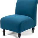 Liykimt Armless Accent Chair Cover Slipcover,Slipper Chair Stretch Spandex Removable for Armless Chair Furniture Protector Covers for Living Dining Room Hotel (Peacock Blue, 1)