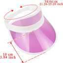 3 Pack Colored Sun Visor Hat Women Men Plastic Clear Visors Hats (Pink)