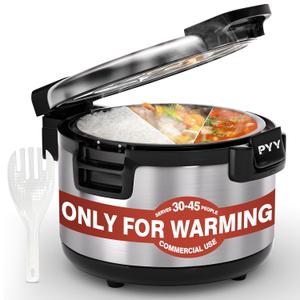 PYY Commercial Rice Warmer,18QT/100CUP Portable Food & Rice Warmer (Not a Cooker) Stainless Steel Exterior,Non-stick Inner Pot Fit For Restaurant Party Family