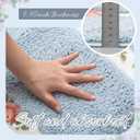 Drydiet 3 Pcs Rose Flowers Bathroom Rugs Set Coquette Room Decor Floral Bath Mat U Shaped Toilet Rug Non Slip Absorbent Floral Bath Carpet (Blue)