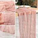 2 x 2 PCS Dusty Pink Table Runner,Rustic Boho Cheesecloth Table Runner,35x120 Inches Runners for Tables, Pefect for Mothers Day Wedding Baby Shower Birthday Party Home Decorations