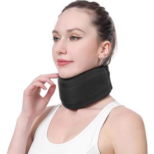 CozyHealth Neck Brace for Neck Pain and Support, Soft Neck Support Relieves Pain & Pressure in Spine for Women & Men, Wrap Align Stabilize Vertebrae Foam Cervical Collar for Sleeping (Black, S, 3" Middle Height)