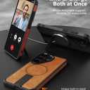 for Samsung Galaxy S26 Ultra Case, Premium Vegan Leather Magnetic Cover with Built-in Invisible Kickstand, Full Camera Lens & S Pen Protection, Slim Shockproof Phone Case 6.9" - Brown