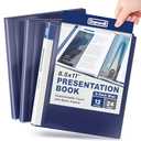 Dunwell Presentation Binder 12-Pocket, Displays 24 Pages, 8.5x11 Portfolio Binder with Plastic Sleeves, Storage and Organizer for Documents, Certificates, Projects, Photos (2 Pack, Blue)