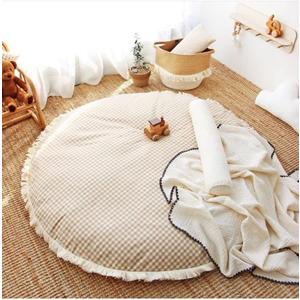 Baby Play Mat for Infant Toddler - Round Crawling Rug, Detachable Washable Area Floor Mat, Playmats Carpet for Activity, Kids Room Decorative, Brown