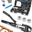 Hydraulic Copper pipe Crimping tool with 1/2 inch,3/4 inch and 1 inch Jaw Copper Pipe Propress Crimpers Pressing Pliers,Copper Tube Fittings pipe Crimpers for Narrow Space and Tee Fittings