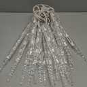 Minetom Icicle Lights Outdoor with Clips, 20ft 100 LED 20 Tubes Twinkling White Christmas String Lights, Connectable Waterproof Hanging Icicle String Light Plug in for Eave Holiday Outdoor