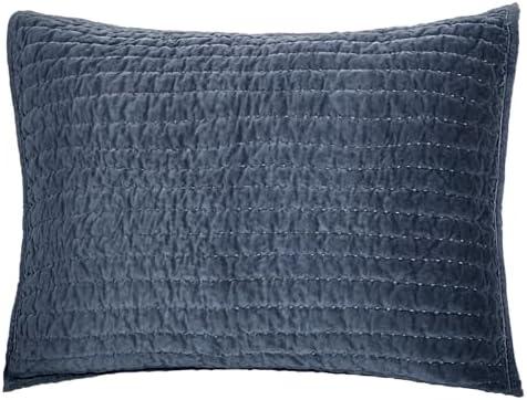 ELEGANT LIFE HOME Bed Pillow Sham Royal Cotton Velvet Pic-Stitch King Pillow Sham - 20'' x 36'', Dusty Blue, 1 Piece