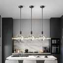 Pendant Ceiling Light Fixture for Kitchen Island, Dimmable Modern Integrated LED Hanging Light, Crystal Pendant Light in Black Gold Finish, Bedroom, Dining Room (1-Lights)