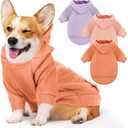 SilTriangle 3 Pcs Small Dog Winter Hoodie Warm Soft Puppy Dog Hoodie Sweatshirts with Pocket Pet Clothes for Dogs Cat Costume (M: Weight: 9.4-13.2lb,Bright Color, L)