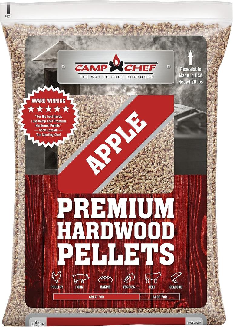 Camp Chef Orchard Apple BBQ Pellets, Hardwood Pellets for Grill, Smoke, Bake, Roast, Braise and BBQ, 20 lb. Bag