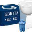 Brita Water Pitcher, Everyday Elite Filter, Removes 99% of Lead, Includes 1 Filter, 10-Cup Capacity, White