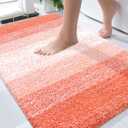 OLANLY Bathroom Rugs Mat 30x20, Extra Soft Absorbent Microfiber Bath Rugs, Rubber Backing, Quick Dry, Machine Washable Bath Mats for Bathroom Floor, Tub and Shower, Home Decor Accessories, Coral