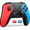 Wireless Switch Controller for Nintendo Switch/Switch 2/Lite/OLED Controller, Switch Controller with a Mouse Touch Feeling on Back Buttons, Extra Switch Pro Controller with Wake-up,Programmable, Turbo Function (Red+Blue)