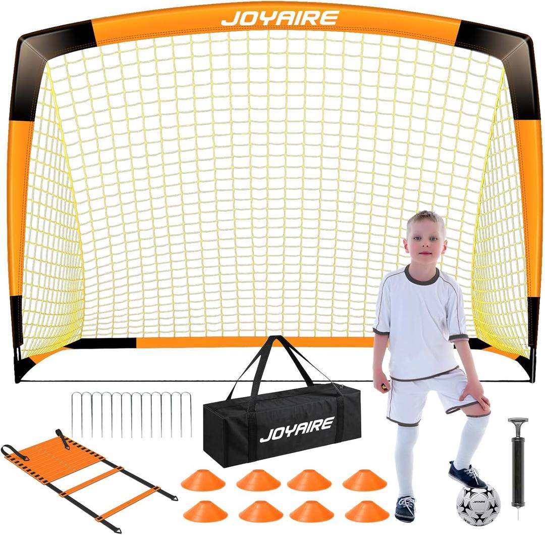 Soccer Goals for Backyard Set, Portable Kids Toddler Soccer Goal 6' x 4', Pop Up Soccer Net Soccer Training Equipment with Size 4 Soccer Ball, Carry Bag, Games, Sports, Outdoor Play, Youth