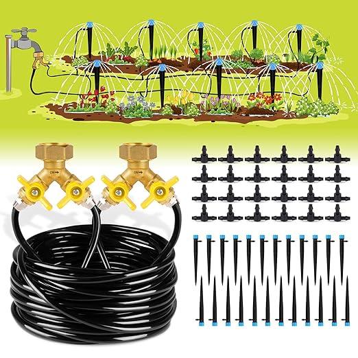 HIRALIY 100ft Drip Irrigation Kit Plant Watering System 8x5mm Blank Distribution Tubing DIY Automatic Irrigation Equipment Set for Garden Greenhouse Flower Bed Patio Lawn HIRALIY 100ft Drip Irrigation Kit Plant Watering System 8x5mm Blank Distribution Tubing DIY Automatic Irrigation Equipment Set for Garden Greenhouse Flower Bed Patio Lawn