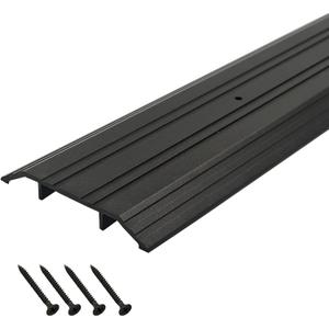 Heavy Duty Corrugated Aluminum Door Threshold for Exterior Doors- Door Saddle- Metal Flooring Transition Strip- Door Sill Extension- 4" W,1/2" H,35.43" L,Black Anodized, Mill Finish,1Pc