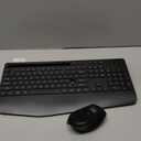 Wireless Keyboard and Mouse Combo - Full-Sized Ergonomic Keyboard with Wrist Rest, Phone Holder, Sleep Mode, 2.4G Quiet Keyboard for PC Laptop, Complete Work Setup for Office or Home -Trueque KM23 (1 PACK, Black)