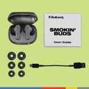Skullcandy Smokin Buds Wireless Earbuds, Bluetooth Headphones, Noise Isolating Fit, Up to 20 Hours Battery, IPX4 Sweat and Water Resistant, Microphone for iPhone Android - Matcha