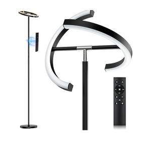 SIBRILLE LED Floor Lamp - Rotatable Standing Lamp with Touch & Remote Control, 3000-6000K, 22W Modern Floor Reading Light, Dimmable Corner Uplighter for Living Room Bedroom Office, Black