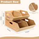 2 Set Pantry Organizers and Storage Bins, Bamboo Stackable Baskets for Potatoes, Onion, Bread, Vegetables - Bamboo Pantry Organizer Containers for Drawer, Cabinet, Countertop