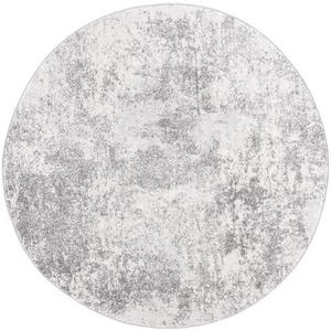 SAFAVIEH Tulum Collection 5' Round Ivory/Grey TUL209B Modern Abstract Non-Shedding Dining Room Entryway Foyer Living Room Bedroom Area Rug 5"