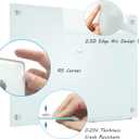 Magnetic Glass Whiteboard, 24"x36"Frameless Dry Erase Board White Board Surface Wall Mounted for Office, Classroom & Home