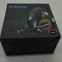 ZIUMIER Gaming Headset with Microphone, Compatible with PS4 PS5 Xbox One PC Laptop, Over-Ear Headphones with LED RGB Light, Noise Canceling Mic, 7.1 Stereo Surround Sound (Black)