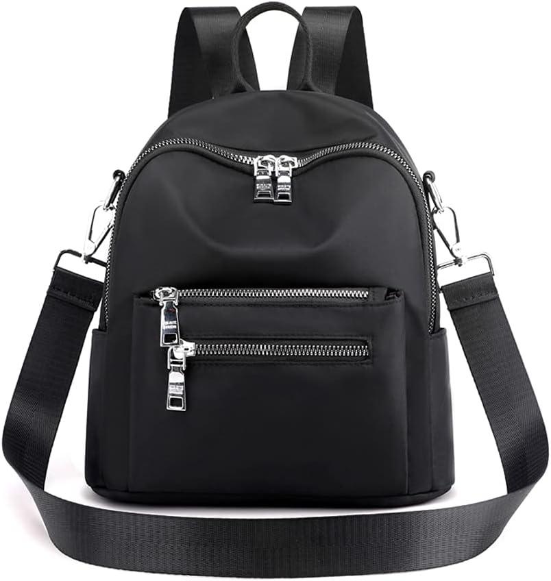Women's Mini Backpack Purse Fashion Rucksack Daypack Small Shoulder Bag (Black)