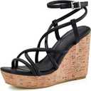 Women Platform Wedge Sandals Cork Slingback Wedges Espadrilles Heels Summer Shoes 7