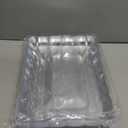 BESTVIP Clear Plastic Serving Trays - 12 Pack 9x13 Rectangle Flower - Edged Cookie Dishes for Events, Weddings, Daily Use, Dessert Displays & Craft Projects