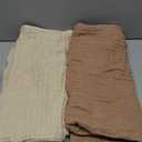 Yoofoss Hooded Baby Towels for Newborn 2 Pack 100% Muslin Organic Cotton Baby Bath Towel with Hood for Babies, Infant, Toddler and Kids, 32x32Inch, Soft and Absorbent Newborn Essential, Beige&Coffee