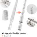 Meowoo Ring Sizer Measuring Tool Set, Metal Ring Guage for Ring Measurer, Integrated Conical Solid Ring Mandrel Sizer Tools for Ring Repair and Measurement, Jewelry Sizing Measuring, Pro 2 pcs