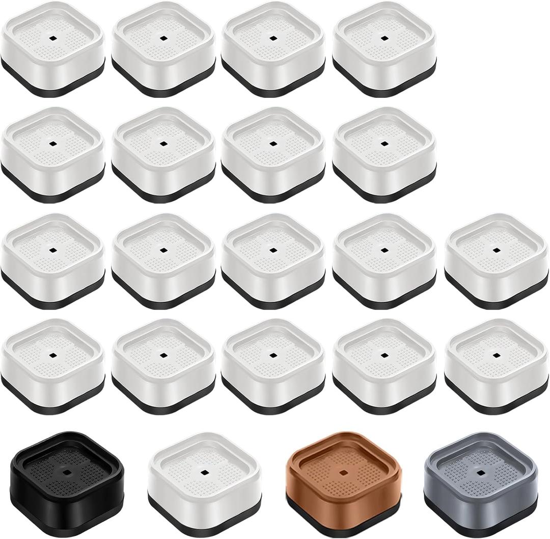 shouwuhho 18 Pack Furniture Risers Adjustable Bed Risers Heavy Duty Lifts Height 1", Square Stackable Bed Risers 1, 2 or 3 Inch for Desk Leg Table Couch Sofa Chair Bed Frame Legs Dorm, White