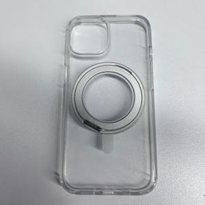 JUESHITUO 3 in 1 for iPhone 15 Case, [Non-Yellowing] 360 Rotatable Magnetic Ring Stand with [Rotary Damping Sound] [1X Screen Protector + 1X Camera Lens Protector] Slim Phone Cover 6.1", Clear