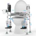 FSA&HSA Eligible Toilet Seat Risers with Footrests, Adjustable Height/Width Raised Toilet Seat with Handles, Fit Any Toilet Riser Heavy Duty Up to 500lbs, for Elderly, Handicap, Elevated, Pregnant