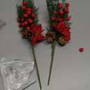 Suncalla
2 Pack Lighted Artificial Christmas Pick Pine Branches with Red Berry Stems 17 Inch Real Touch Faux Norfolk Cedar Branch with Flower for Vase Garland Xmas Home Decoration Craft (Cedar Pine)