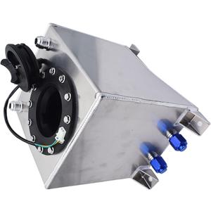 2.5 Gallon 9.5L Fuel Cell Tank Aluminum Polished Racing Street Drift Strip Fuel Cell Tank with Level Sender