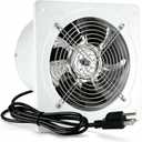 6 Inch Exhaust Fan, 382 CFM Kitchen Exhaust Fan, Wall Mounted Garage Ventilation Fan, High Airflow Extractor Fan Basement Extractor Fan with Backdraft Damper Ideal for Attic Greenhouse Basement Shed