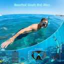 Snorkeling Gear for Adults, Dry Snorkel, Mask Set Adult, Diving Scuba Mask, Scuba Gear, Swimming Goggles with Nose Cover, Swim Freediving Tempered Glass Panoramic View Travel Packages